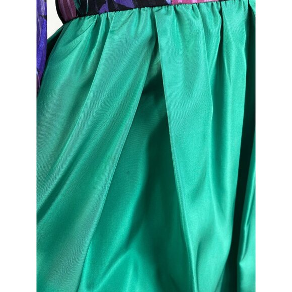 1960s gown Posh by Jay Anderson sheer silk floral chiffon and taffeta Size M - Picture 8 of 9